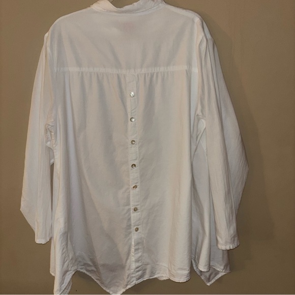 tulip White Button-Up With Detailed Button Down Back Oversized Cotton Shirt XL - Picture 6 of 10